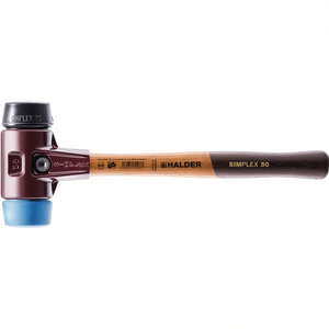 Martillo de Percusión SIMPLEX con Cabeza Suave de 330 mm de Longitud y 40 mm de Diámetro, Blanco/Madera de Dureza Media, TPE Suave Azul/Goma - Product Image 3