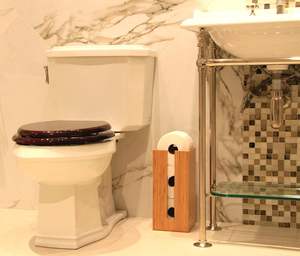 Porte-papier hygiénique en bambou parfait pour le rangement ou le rangement général de la salle de bain, un porte-papier hygiénique autoportant - Product Image 2