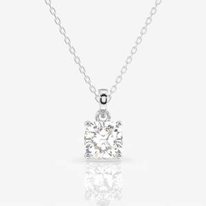Pendentif solitaire en diamant de laboratoire taille coussin en or 14 carats – Pendentifs et breloques de luxe en diamant - Product Image 4