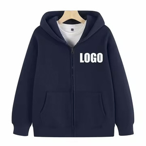 500 grammes LOGO personnalisé femmes sweat coton Polyester hiver épais blanc surdimensionné hommes pleine fermeture éclair sweats à capuche - Product Image 1
