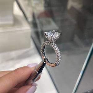 Anillo de moissanita de Plata de Ley 925 fina Original, anillo de compromiso y boda de piedras preciosas naturales, fabricación agradable para ropa de fiesta - Product Image 2