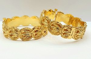 สร้อยข้อมือทองเหลืองชุบทอง24K กำไลข้อมือแฟชั่นคุณภาพสูงชุบทอง24K - Product Image 4