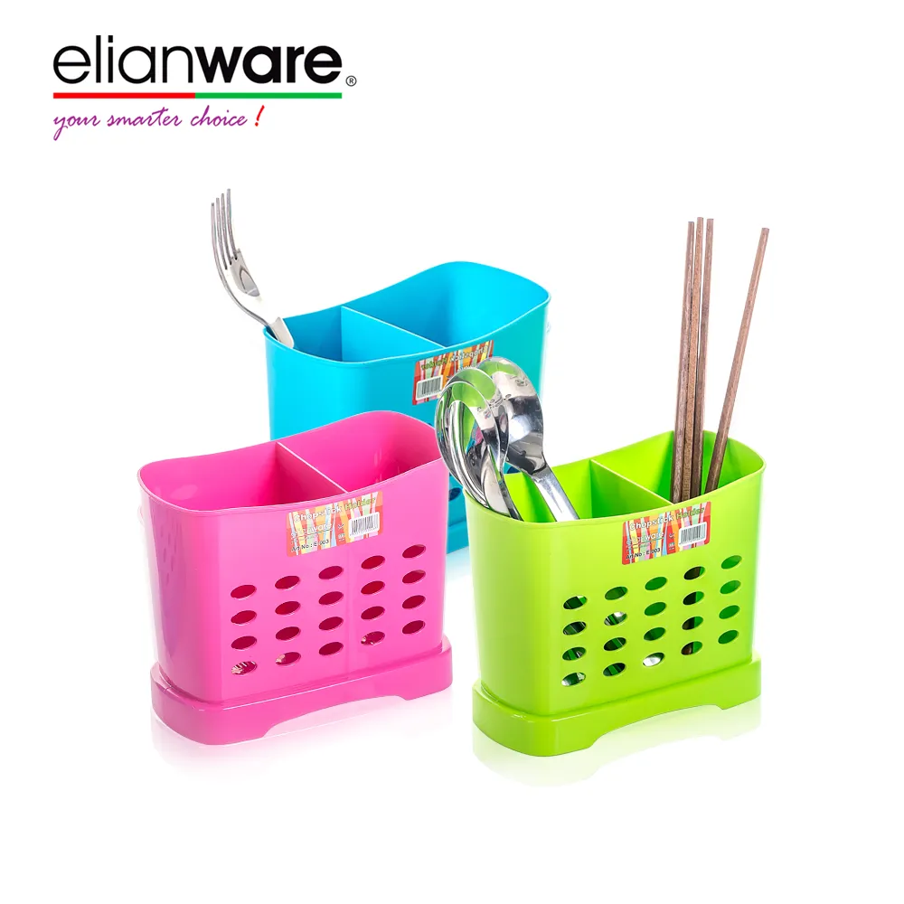 Elianware tempat peralatan makan hemat ruang rak alat pengering cocok untuk sumpit peralatan makan sendok garpu