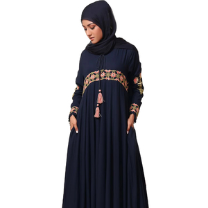Venta al por mayor a granel 2024 diseño duradero vestido musulmán Dubai Simple Abaya mujeres moda Hi jab holgado mujeres Abayas personalizado - Product Image 1