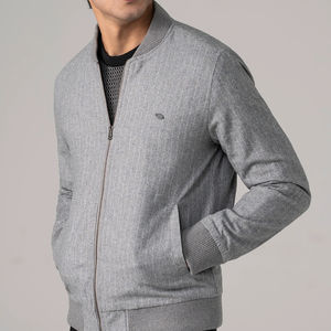 Chaqueta Bomber Azul Gris Personalizable de Fabricante Directo, ODM, de Lana, Manga Larga, Estilo Urbano de Invierno, Ropa para la Nieve, Tela Vaquera - Product Image 1