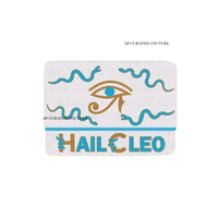 Sac cosmétique perlé personnalisé en gros, pochette Hail Cleo Mardi Gras brodée avec fermeture éclair, sac moyen et étuis