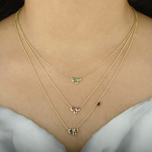 1054 spj สร้อยคอแบบโซ่ประดับจี้แซฟไฟร์สีทอง14K แบบทรีโอธรรมชาติจี้แซฟไฟร์สีฟ้า - Product Image 3