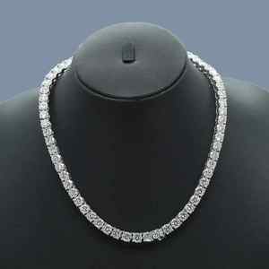 Cadena de tenis de Plata de Ley 925 con VVS Moissanite, Diamante de corte brillante, joyería corporal de Hip Hop elegante para compromiso - Product Image 1