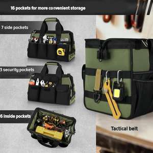 Bolsa de Herramientas de Lona para <span class=keywords><strong>Electricista</strong></span> y Carpintero, 600D Poliéster, Resistente, de Gran Capacidad, en Oferta - Product Image 6