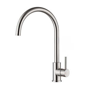 Grifo de Cocina Monomando HM de Acero Inoxidable, Mezclador para Fregadero con Rotación 360°, 2 Chorros/Rociadores, Válvula Cerámica y Rociador Extraíble - Product Image 1