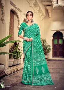 เสื้อส่าหรีคอตตอนเนื้อนุ่มผ้าลินินเนื้อนุ่มลายแฟนซีใส่ในเทศกาลสีสุดเจ๋งสินค้าขายดีทั่วโลก - Product Image 4