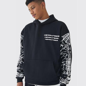 Sweat à capuche imprimé LogoTall personnalisé surdimensionné à manches boxy pour hommes sweats à capuche personnalisés en coton mélangé sweats à capuche pour hommes dernière conception de base - Product Image 1