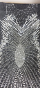 Vestido de Noche de Lujo de Gama Alta para Mujer para Fiesta de Boda Estilo Árabe con Cuentas Malla Encaje Lentejuelas y Bordado para Playa Hecho de Lino y Rayón - Product Image 2