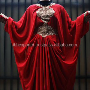 กระดุมแขนเสื้อสีแดงปักลาย irani แฟชั่นผู้หญิงสไตล์ Kaftan ยอดนิยม - Product Image 1