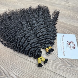 Keratin Tip 100% Extensiones de cabello natural Ktips Raw Extensiones de cabello doble dibujado - Product Image 3