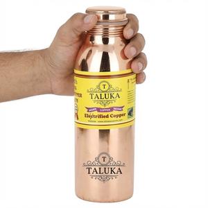 Bouteille d'eau en cuivre pur pour boire, fabriquée en Inde, 34 OZ/1000 ML - Product Image 1