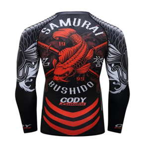 Prix de gros Vêtements de sport Conception personnalisée Sublimation Logo personnalisé Imprimé MMA BJJ GI Rash Guard Grappling Full Sleeve Rash Guards - Product Image 5