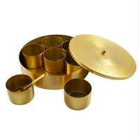 Boîte à épices traditionnelle indienne artisanale en plastique Masala Dabba, 5 compartiments, couvercle en verre, écologique, étanche, qualité alimentaire