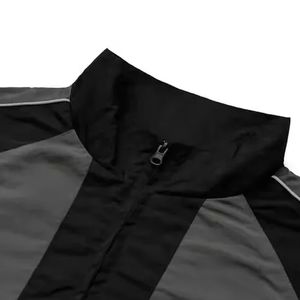 Ensemble de survêtement streetwear pour homme, coupe-vent décontracté à capuche, pantalon et veste en satin de coton, patchwork, deux pièces - Product Image 6