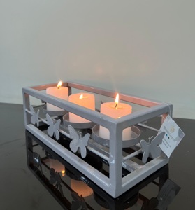 Bougeoir de table vintage en métal à quatre têtes, support de bougie fait main de luxe pour les mariages de noël, jardin et maison - Product Image 3