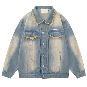 Tenues pour hommes, ensembles de jeans et de vestes en denim, vêtements pour hommes personnalisés, vêtements de rue, veste en denim de haute qualité pour hommes - Product Image 1