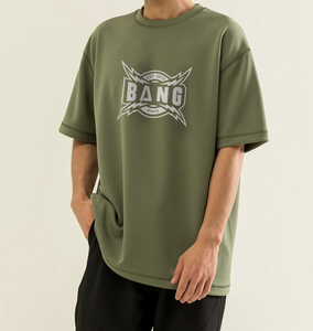 เสื้อยืดแขนสั้นผ้าสแปนเด็กซ์/ โพลีเอสเตอร์สำหรับผู้ชายเสื้อพิมพ์ลายสกรีนผ้าไหมคุณภาพสูงซักง่ายขนาด180กรัม - Product Image 1