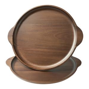 Plateaux de service ronds en bois de luxe de haute qualité pour usage commercial et domestique Meilleur cadeau d'affaires prêt à expédier - Product Image 2