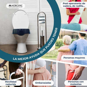 Mobiclinic Rio 11 cm elevador de asiento de inodoro azul suave para suministros de terapia de rehabilitación - Product Image 1