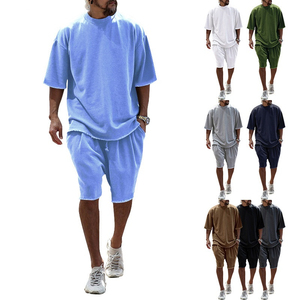 Conjunto de pantalones cortos informales de Hip Hop para hombre 2025, ropa de calle de estilo suelto para verano y otoño, camiseta y pantalones cortos estampados, conjunto de 2 piezas - Product Image 1