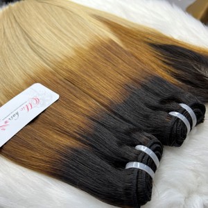 Mic Hair Venta al por mayor 3 tonos máquina recta trama doble 100g extensiones de cabello ondulado cutículas alineadas cabello humano virgen vietnamita - Product Image 1