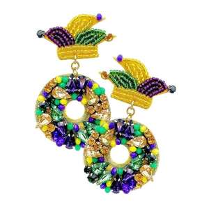 Pendientes de cuentas de varias formas hechos a mano, joyería de moda de calidad premium para exportación, accesorio moderno y de tendencia para niñas. - Product Image 4