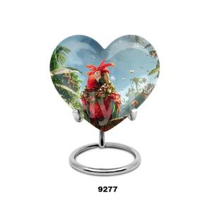 สวรรค์ของนกแก้วดอกไม้ที่ไม่ซ้ำกันหัวใจ-ผู้หญิงโกศสำหรับมนุษย์ขี้เถ้าผู้ใหญ่สำหรับผู้หญิงขี้เถ้ามนุษย์พร้อมถุงกำมะหยี่ฟรี - Product Image 1