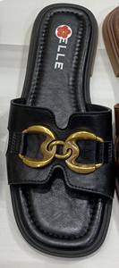 Sandali Bassi da Donna Estivi a Ciabatta in PU <span class=keywords><strong>con</strong></span> Punta Quadrata e Catena Dorata, Chiusura Slip-On e Logo Personalizzato OEM/ODM - Product Image 2