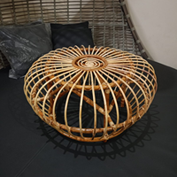 Table basse en rotin tressé de style rustique fait main, design personnalisable pour hôtel et salon, décoration intérieure, Indonésie
