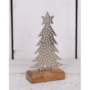 ดาวอลูมิเนียมสีเงินบนฐานไม้อ่อนตกแต่งคริสต์มาสแรงบันดาลใจที่ดีงามสำหรับปาร์ตี้ที่บ้านแขวนปีใหม่คริสต์มาสปาร์ตี้ - Product Image 2