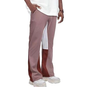 Pantalones acampanados de retales para hombre, moda personalizada, de talla grande, holgados, con salpicaduras de tinta, rectos, a rayas curvas - Product Image 3
