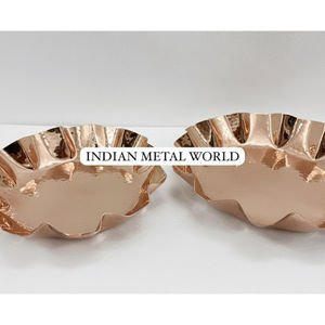 Bol à chocolat en cuivre martelé fait main, style indien, bord cannelé décoratif, vaisselle en métal, décoration d'intérieur, article cadeau - Product Image 5