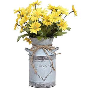 Jardinière de fleurs en métal canne à lait galvanisée vintage pour la maison et le jardin Pot de fleurs et jardinière décoratifs faits à la main - Product Image 4