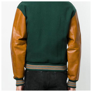 Veste universitaire en cuir de laine rétro Offre Spéciale pour hommes avec col montant et capuche broderie de logo personnalisé pour la saison d'hiver - Product Image 6