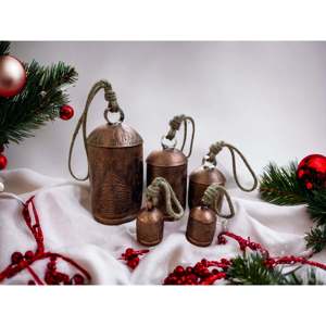 Juego de 5 Campanas de Estilo Rústico Vintage para Navidad - Product Image 3