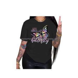 Camiseta de tela ancha para mujer |   Camiseta informal negra Anti Social |   Ropa Urbana Personalizada, Transpirable, 100% Algodón, Servicio OEM - Product Image 2