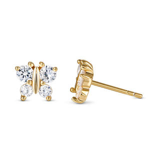 Jeulia Fluttering Butterfly Sterling <b>Silver</b> <b>Stud</b> Earrings for Girls Rose Gold Plated with Zircon - Product Image 3