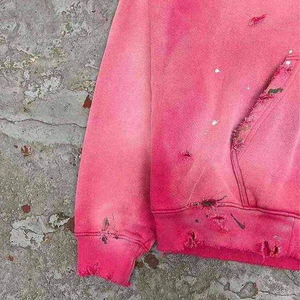 Sweat à capuche oversize vintage de haute qualité, délavé à l'acide, avec fermeture éclair, impression de logo personnalisé, sweat à capuche pour hommes - Product Image 2