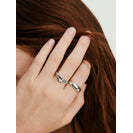 Anillo de Diamante Cultivado en Laboratorio Orgánico DME Crescent con Plata de Ley 95% Reciclada, Hipoalergénico, Altamente Duradero para una Elegancia con Estilo - Product Image 2