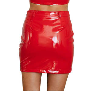 Nouvelle arrivée Jupe en cuir véritable pour femmes Mini décontractée extensible élégante Taille naturelle Méthode de tissage non tissé Forme trapèze - Product Image 4