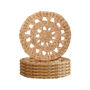 Mantel individual redondo de jacinto de agua hecho a mano vietnamita, manteles individuales de Ramadán para mesa de comedor, precio barato - Product Image 1