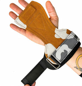 Empuñaduras de Cuero Genuino con Camuflaje para Levantamiento de Pesas, Soportes para Muñecas con Estampado de Camuflaje, Agarre de Cuero Vacuno Antideslizante y Transpirable para Entrenamiento - Product Image 5