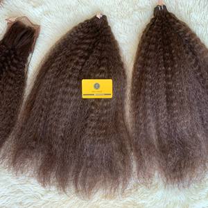 Extensiones de cabello humano Remy de la más alta calidad vietnamita rizado recto y rizado marrón precio competitivo - Product Image 3