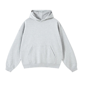 เสื้อสเวตเตอร์แบบมีฮู้ดของผู้ชายเสื้อฮู้ดธรรมดาโอเวอร์ไซส์ผ้าฝ้ายที่จำเป็นที่สามารถปรับแต่งได้เสื้อฮู้ด400gsm ธรรมดาปรับแต่งได้ - Product Image 2