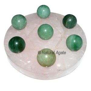 Boutique En Ligne Pour 7 Améthyste Pyramides avec Or Cristal Étoile de David Base - Product Image 2